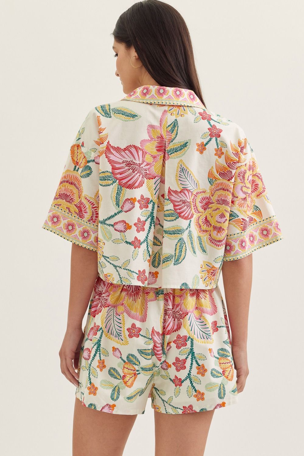 Botanical short sleeve top