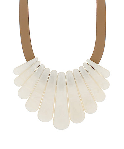 Acetate Multi Bar & Leather Choker