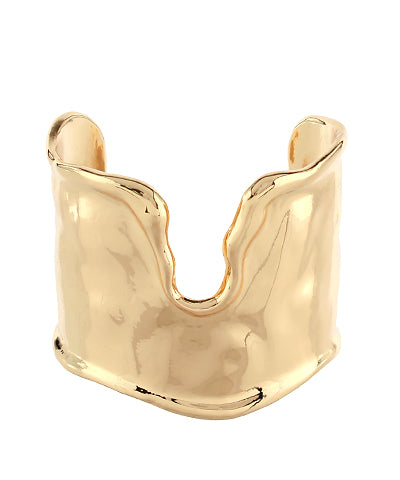 Textured Wide Metal Cuff Bracelet