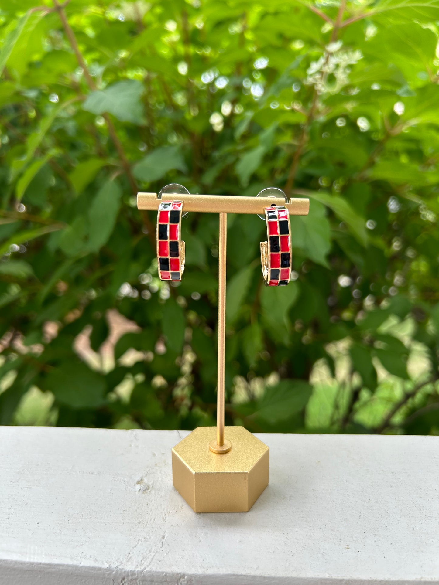 Sunny Earrings in Red + Black