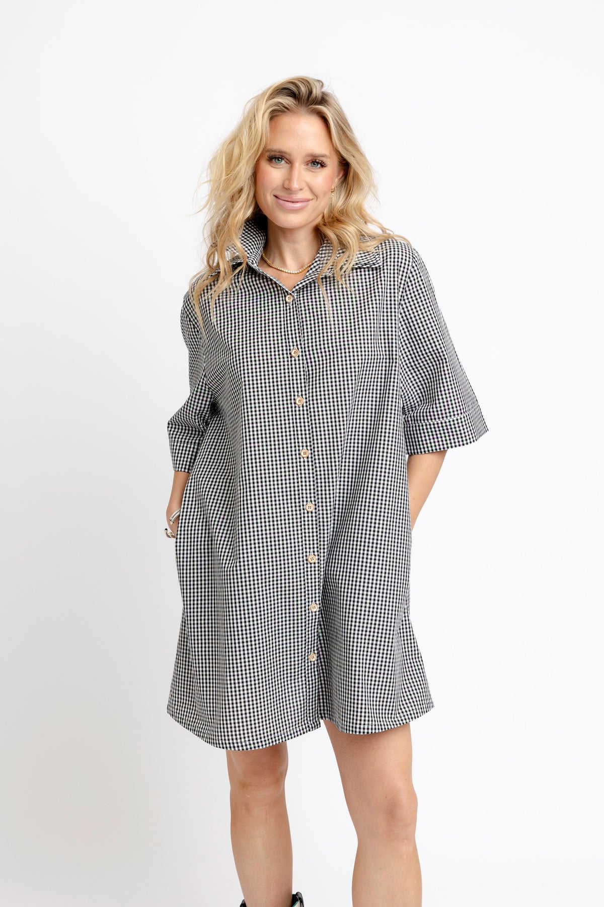 Check shirt dress