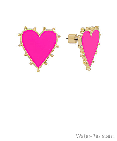 Dotted Color Heart Earrings