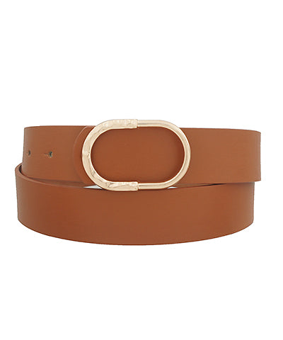 Half Hammered Oval Buckle Belt