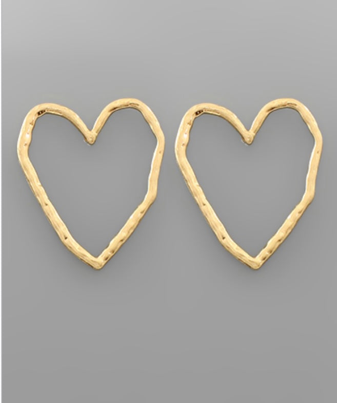 Hammered Heart Earrings