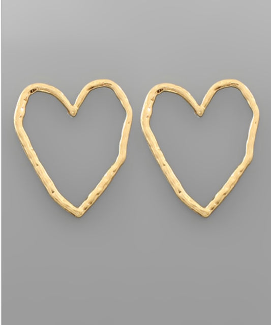 Hammered Heart Earrings