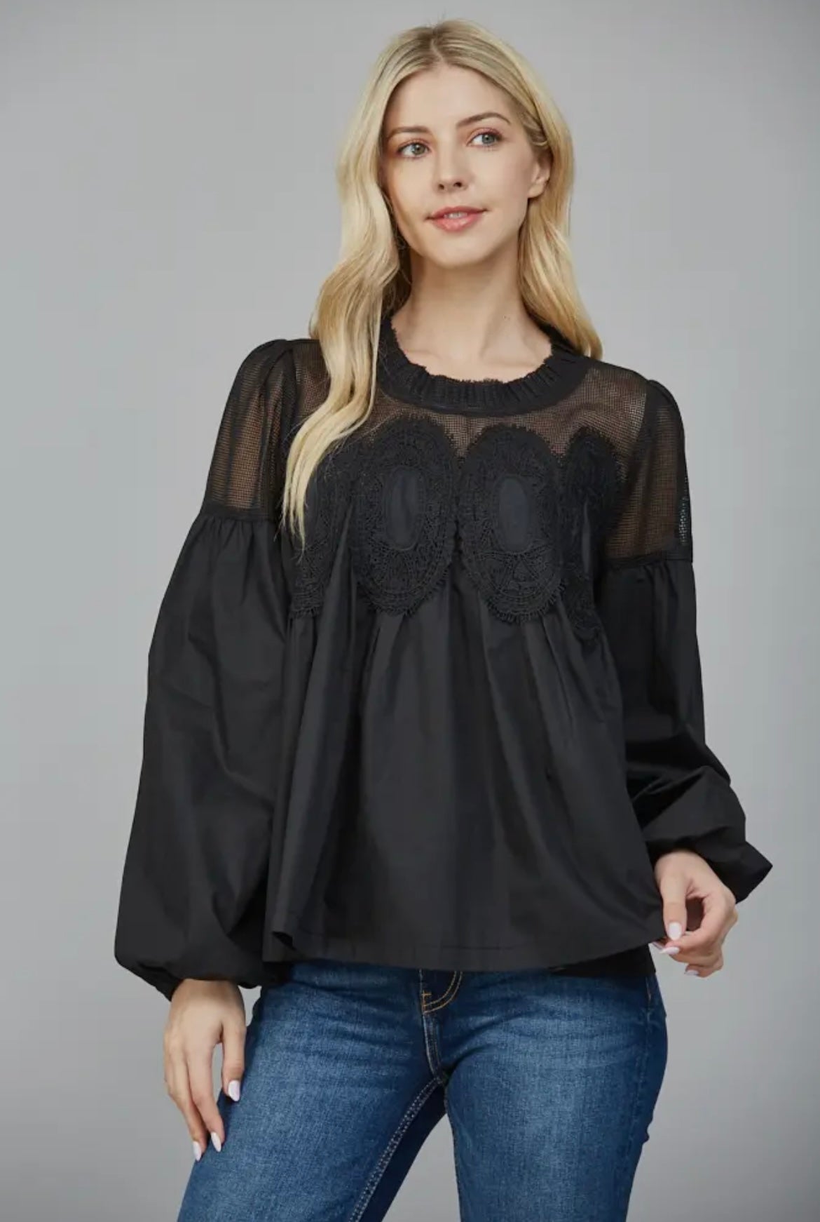 Lace Appliqué Blouse