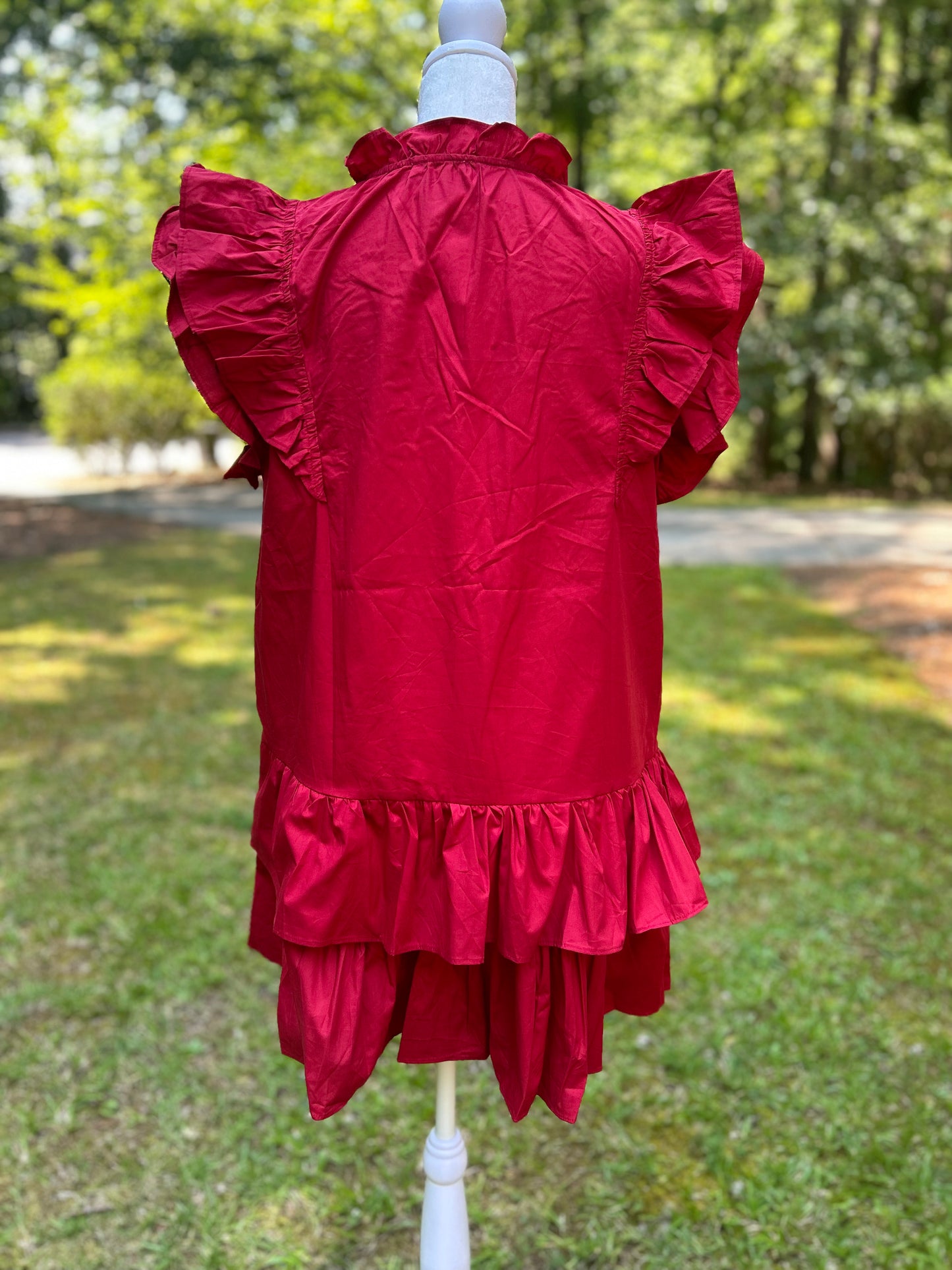 Crimson and white star sequin gameday dress