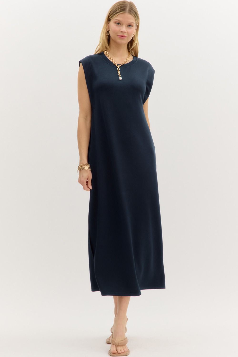 Jersey knit midi dress