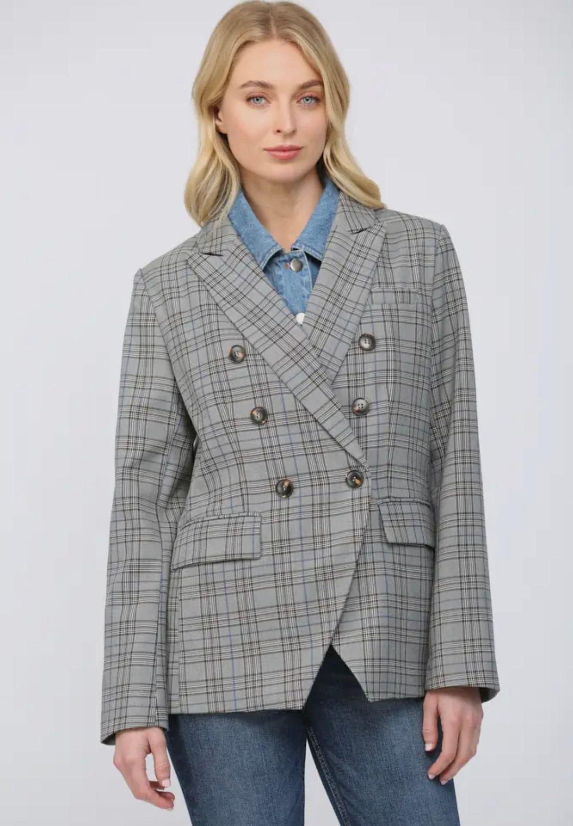 Denim Shirt Insert Detail Plaid
Blazer