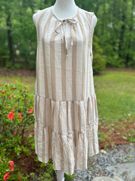 Tiered striped dress