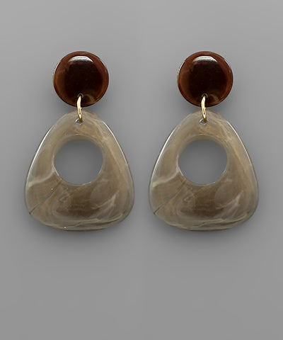 Acrylic Disk & Triangle Earrings