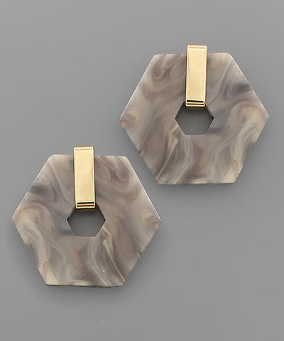 Acrylic Hexagon Earrings