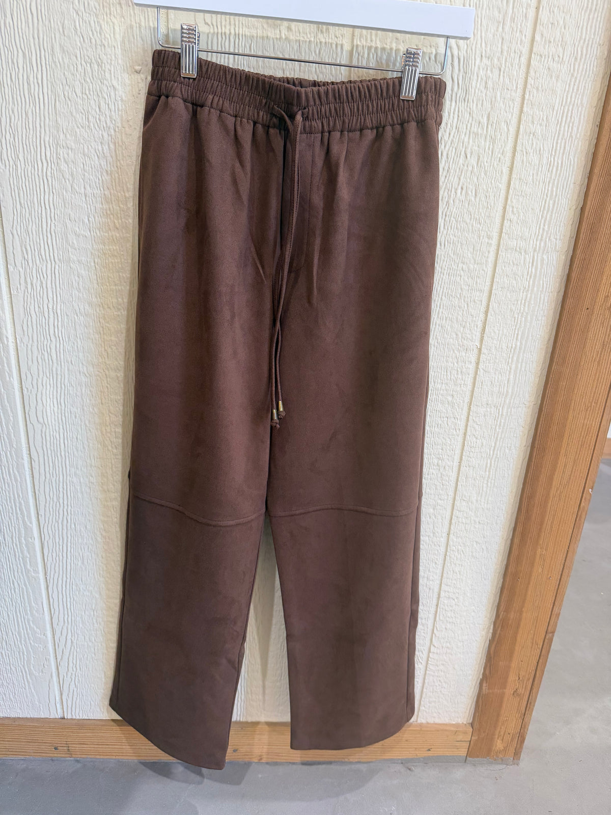 Suede joggers with drawstrings