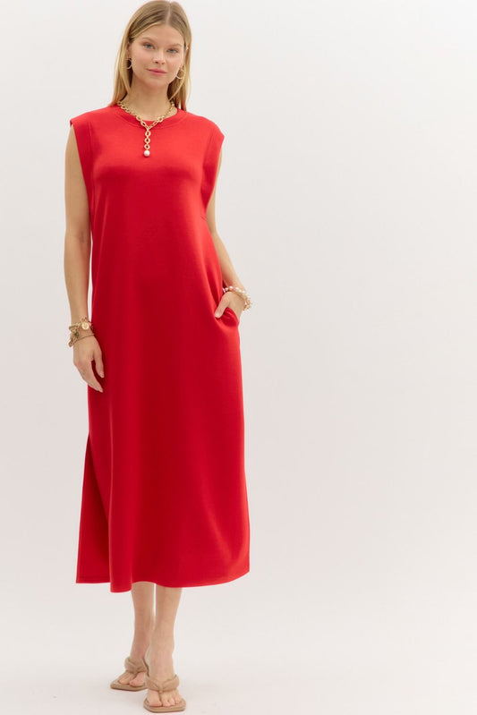 Jersey knit midi dress