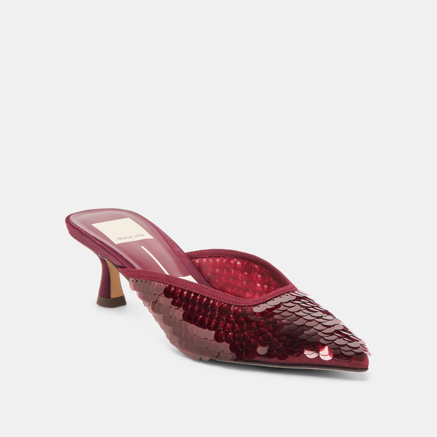 Cleo Sequin Heels Cranberry