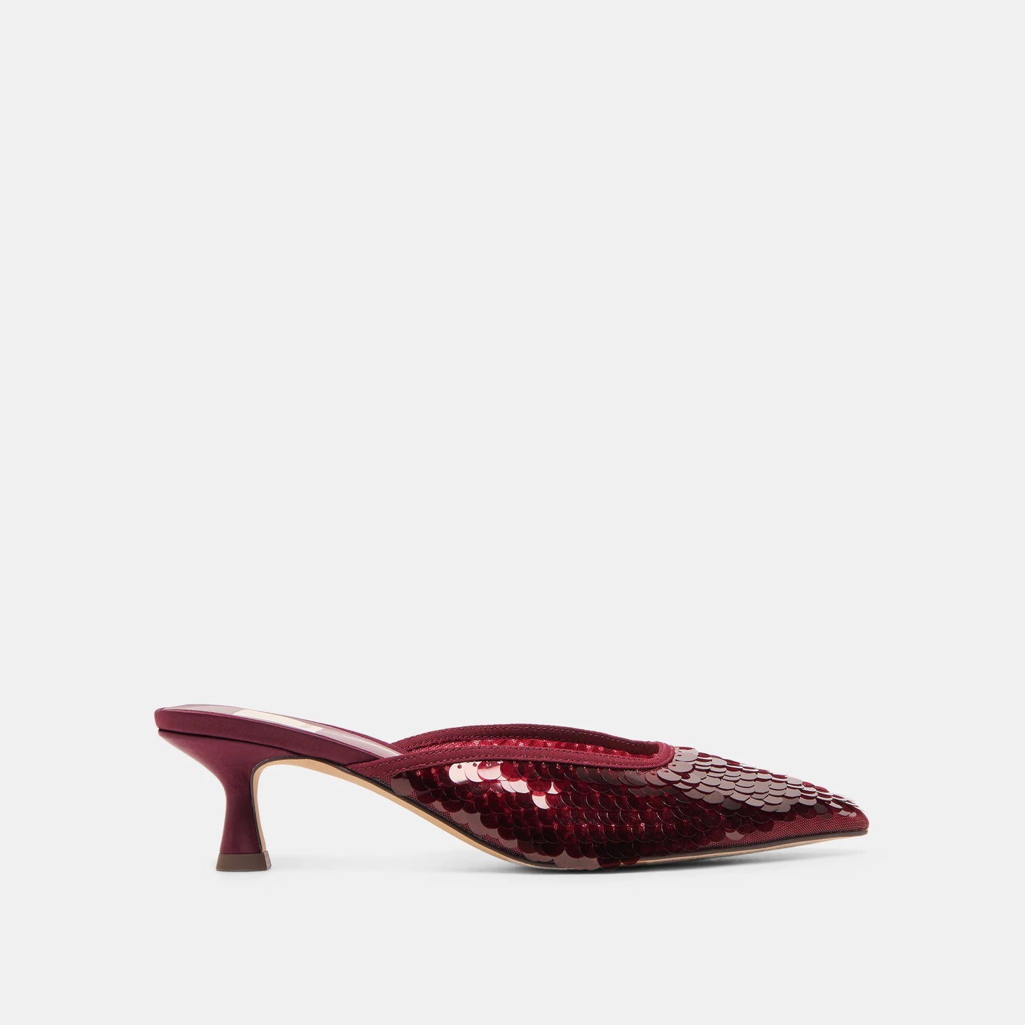 Cleo Sequin Heels Cranberry