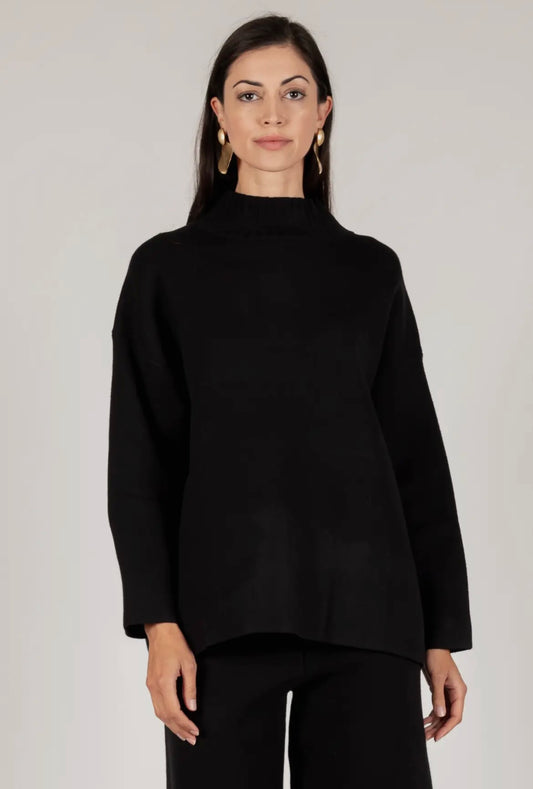 Heavy Knit Mock Neck Sweater Top