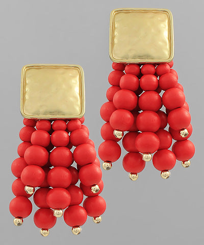 Wood fringe earrings (multiple colors!)