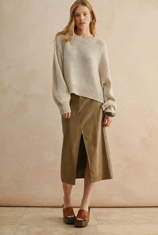 Balloon Sleeve Sweater Top