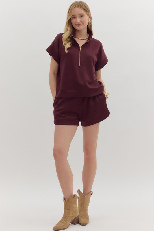 Burgundy Short Set