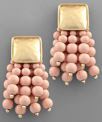 Wood fringe earrings (multiple colors!)