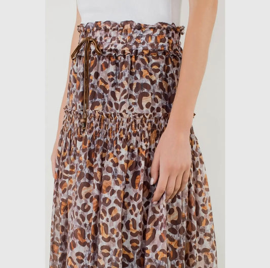 Smocked Waist Leopard Print
Maxi Skirt