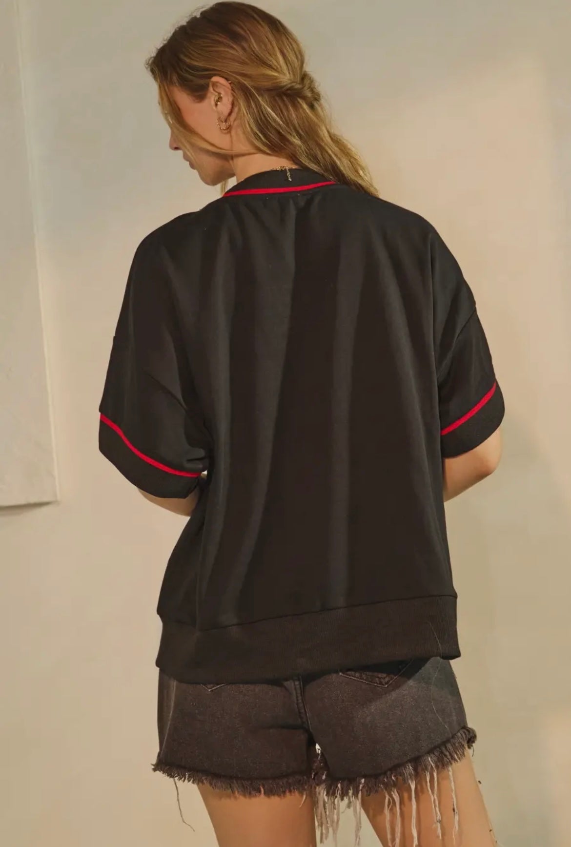 Boxy Short-Sleeve Sweatshirt