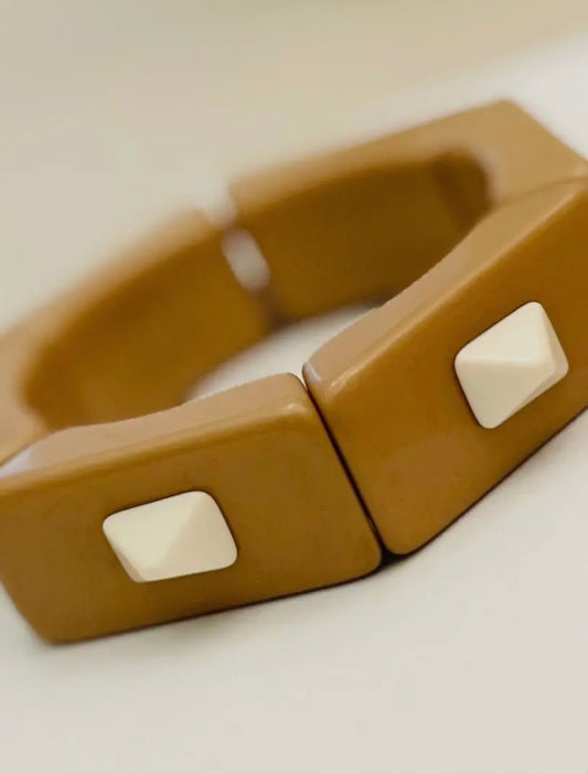 Bracelet - 6-side Stretch - Coco/ Ecru