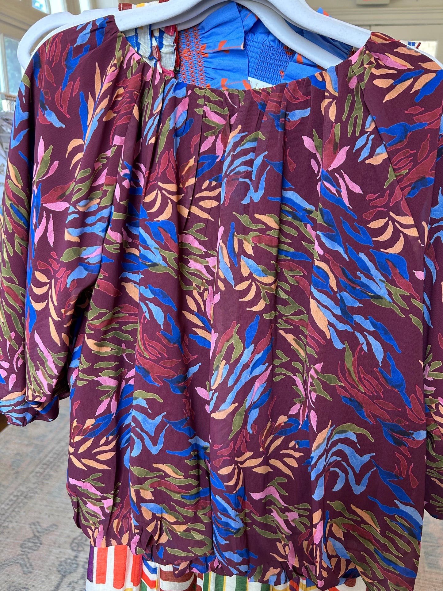 Leaf print, bubble top
