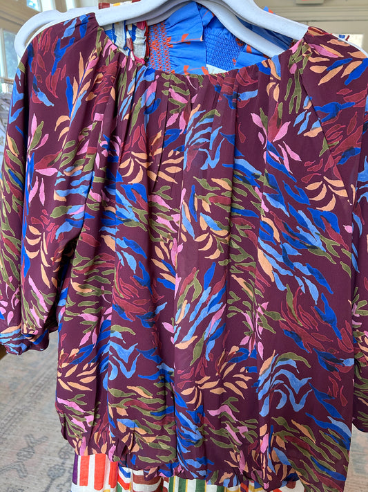 Leaf print, bubble top