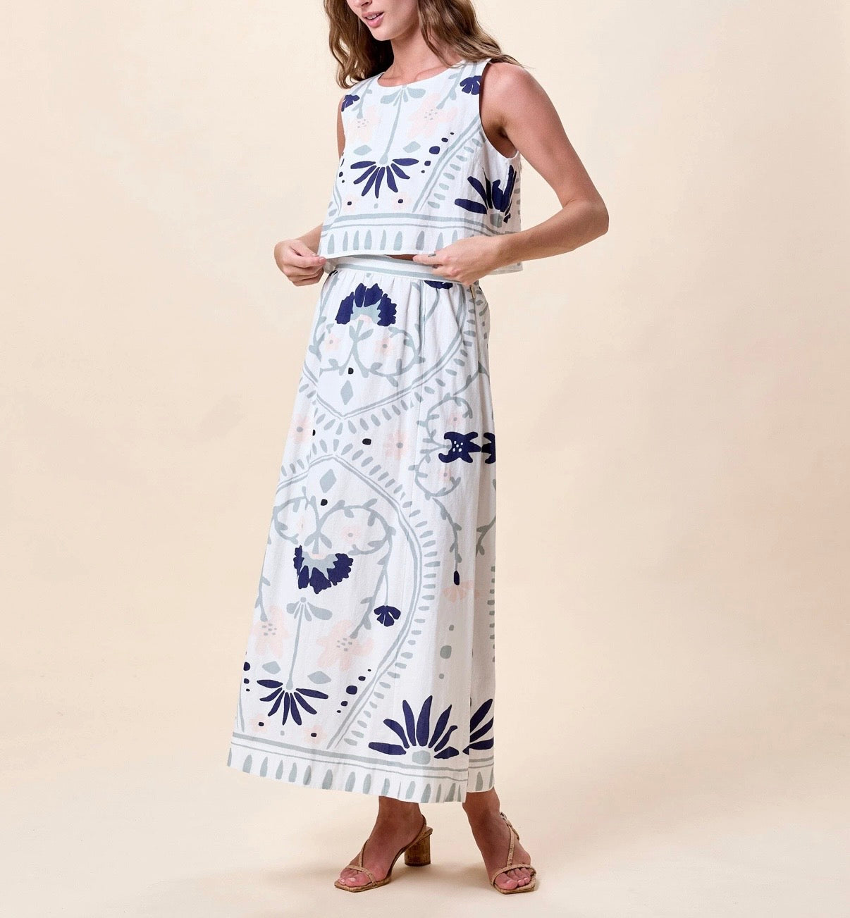 JULIET ANKLE SKIRT | LILIANA BLUE SURF by Cleobella