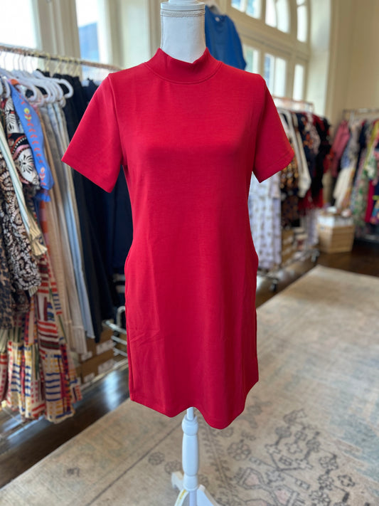 Modal Scuba Mock Neck Mini Dress