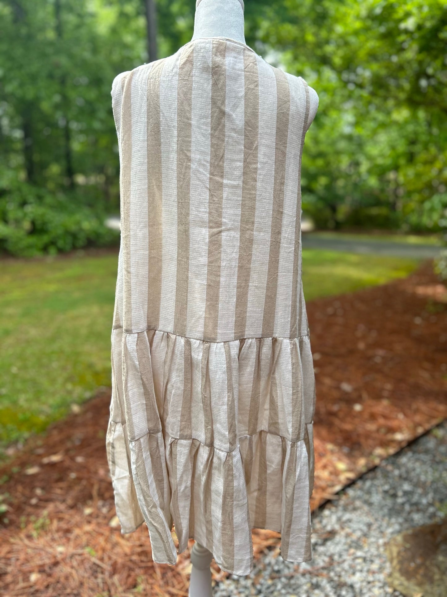 Tiered striped dress
