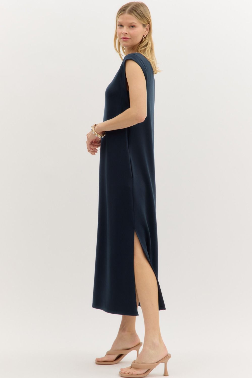 Jersey knit midi dress