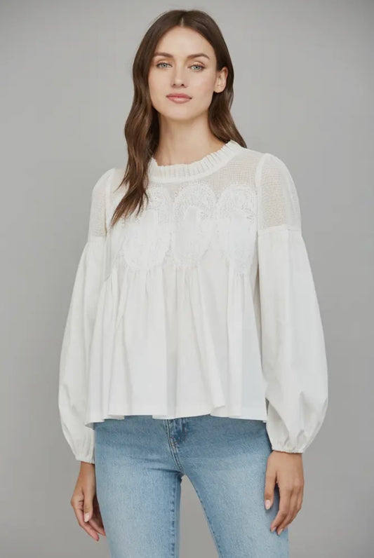 Lace Appliqué Blouse