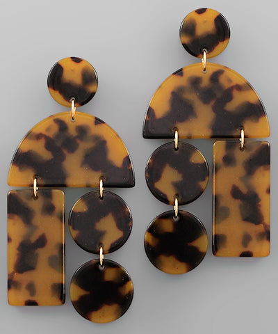 Acrylic Shapes Arch Earrings