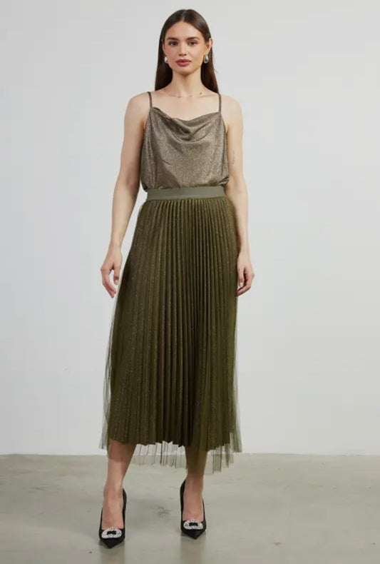 Lurex Cowl Neck Cami Top