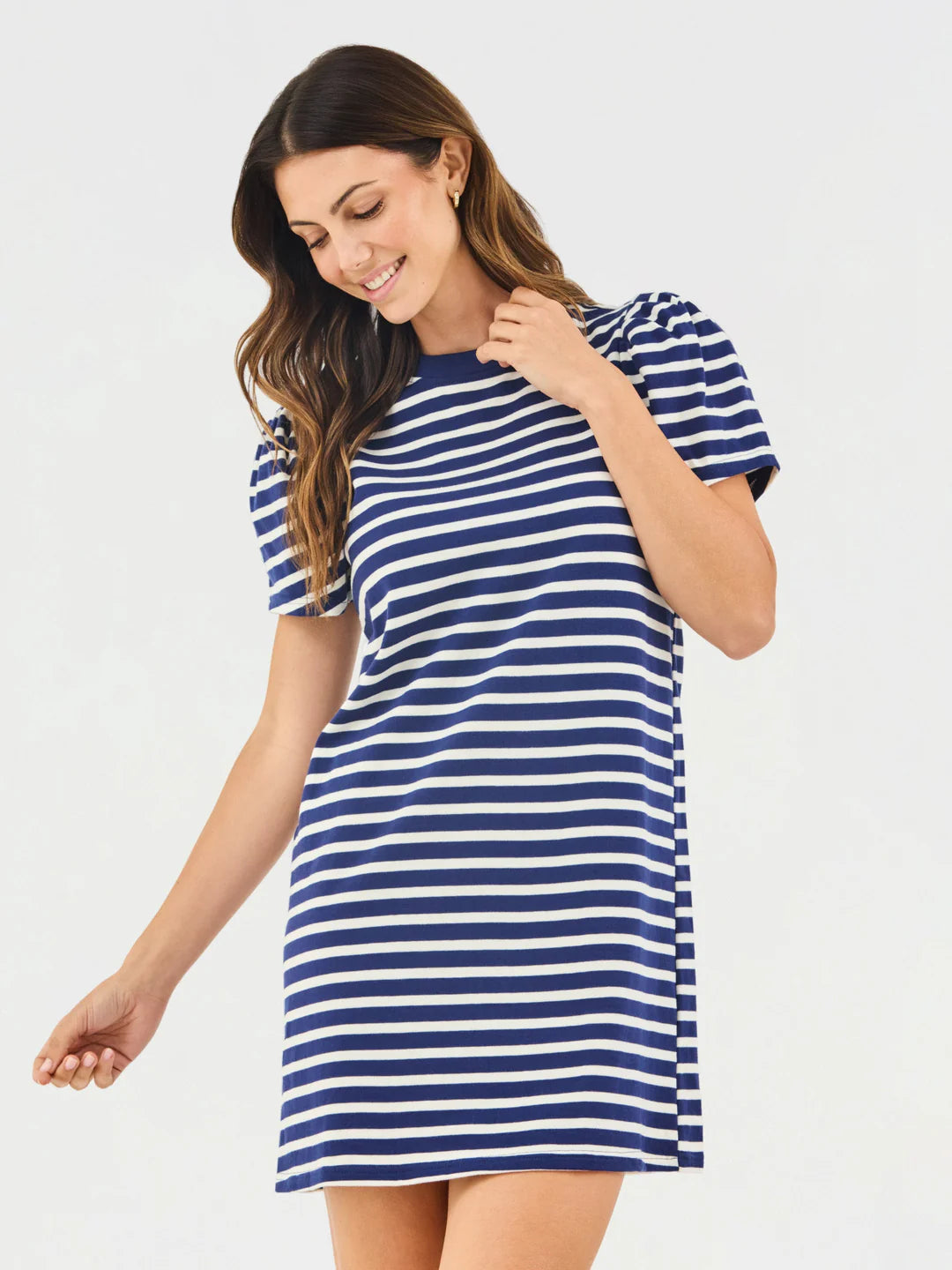 Carolina T-Shirt Dress | Navy + White Stripe