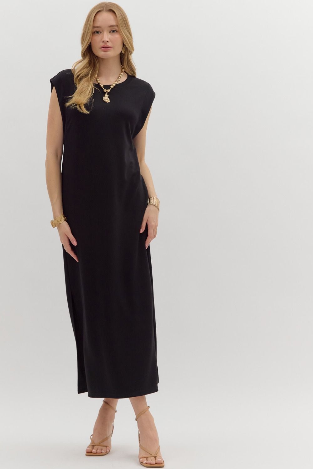Jersey knit midi dress