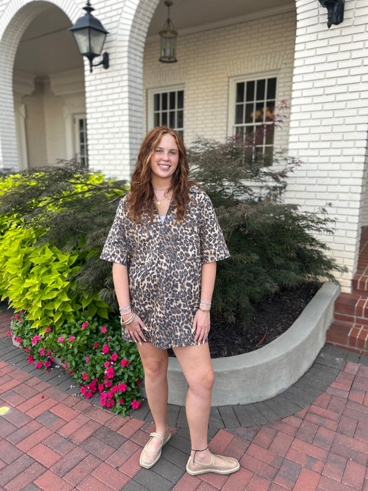 Brown Leopard Dress