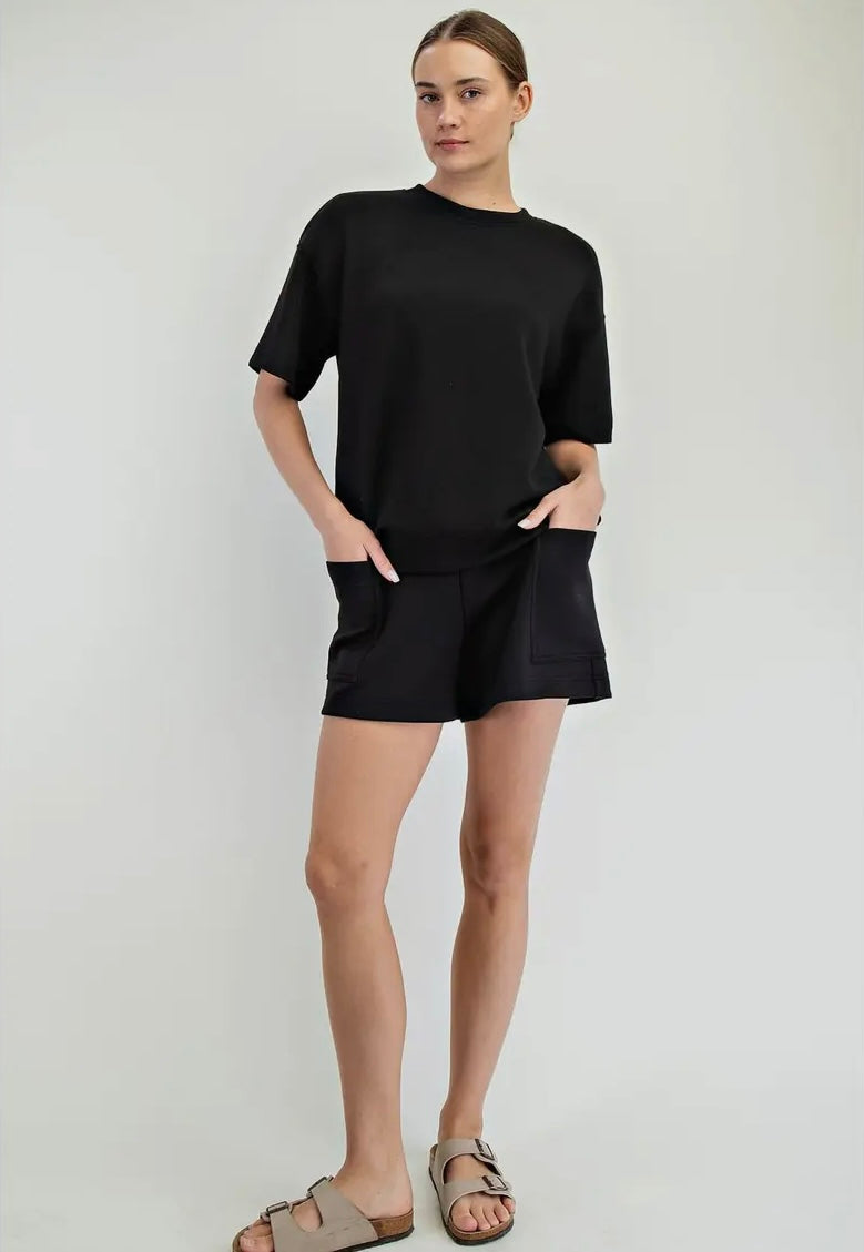Modal Scuba Basic Short Sleeve Top and Skort Set