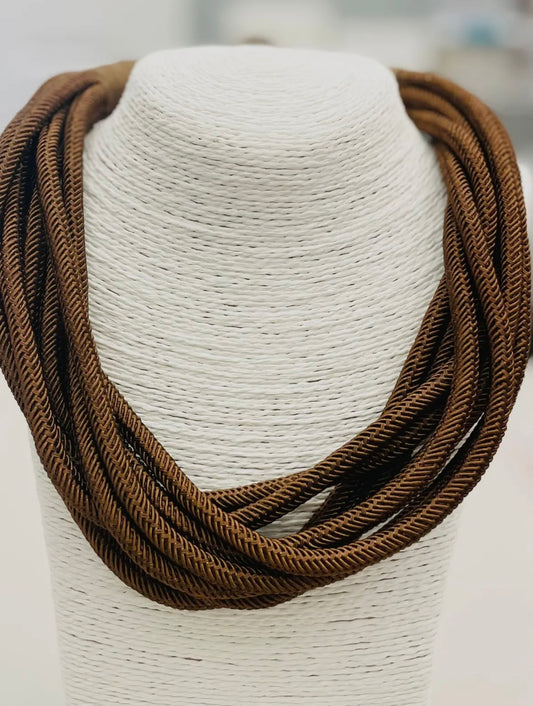 8-strand Slub Necklace 
(Espresso)