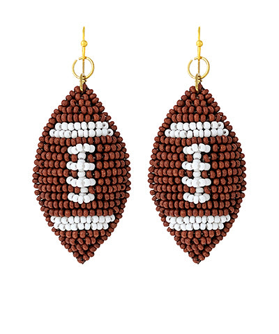 Football beaded earrings
