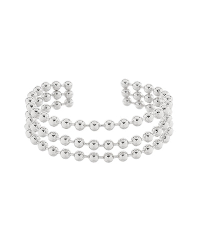 Ball Chain Triple Row Cuff Bracelet