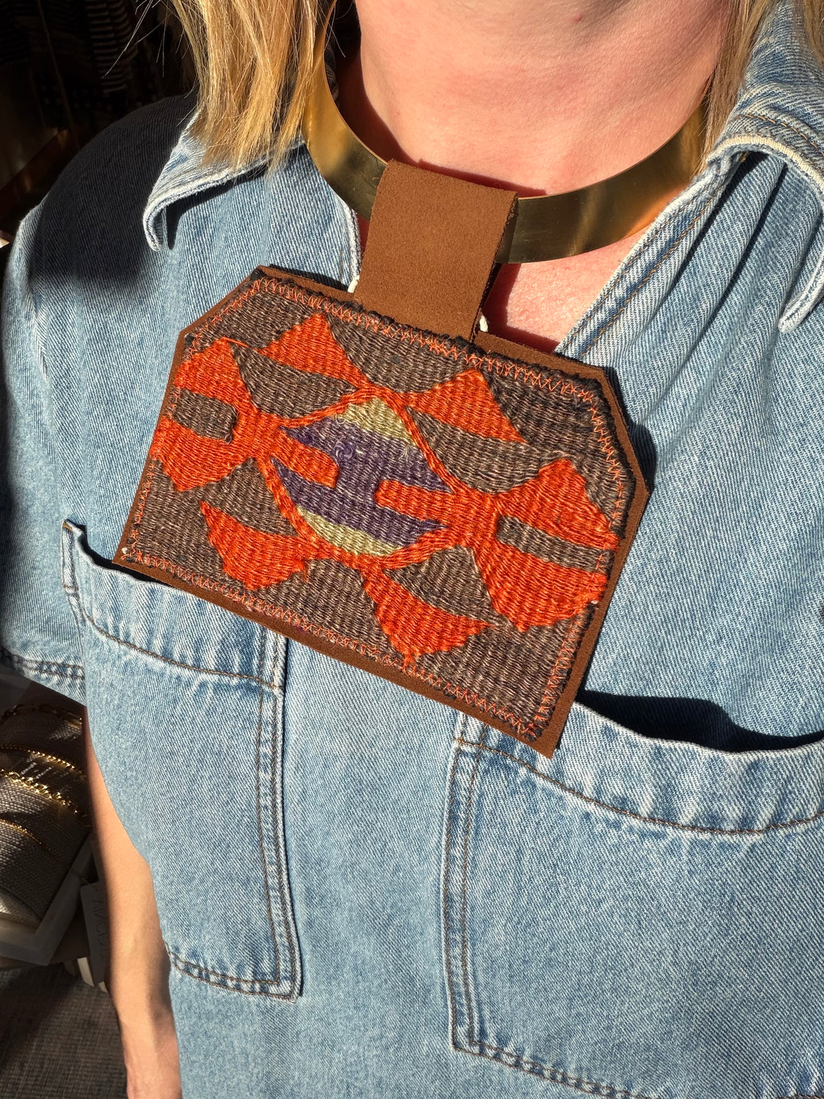 Orijinal Kilim Necklace - Orange