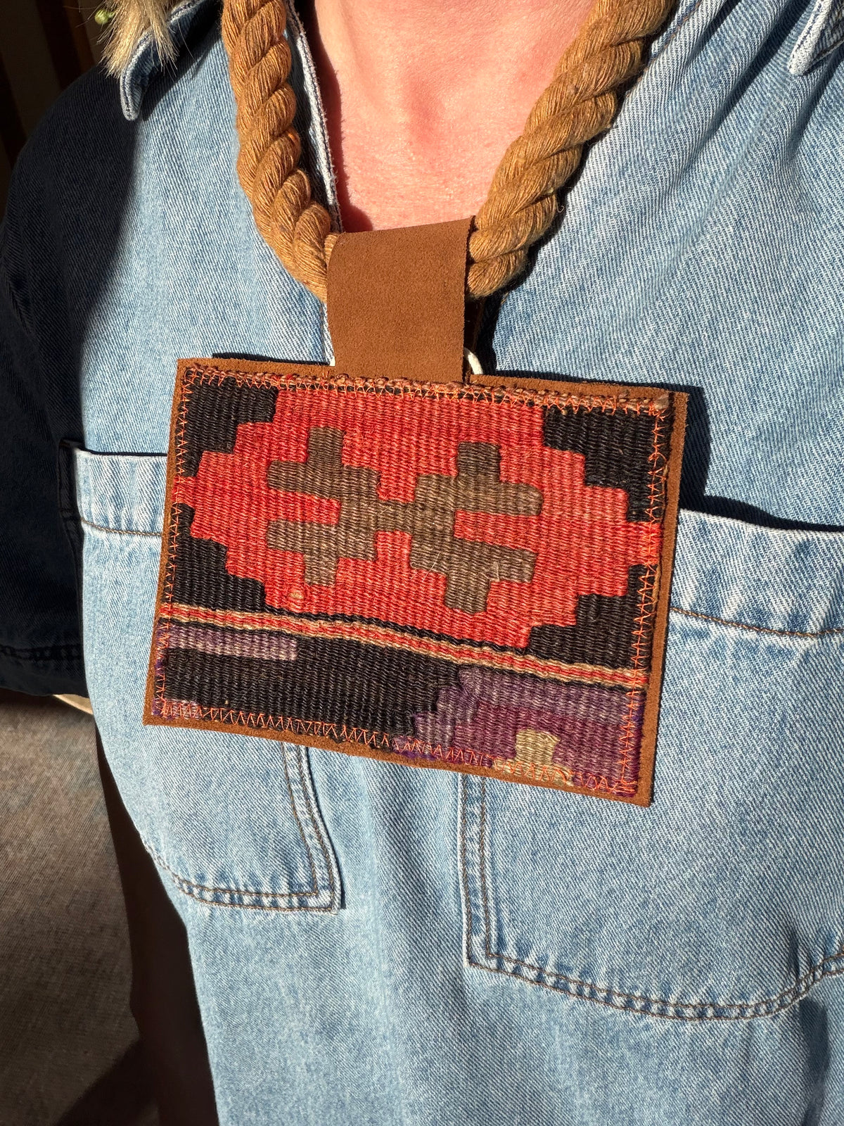 Orijinal Kilim Necklace ~ rust red