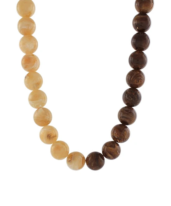 Two tone 20mm Marble Ball Necklace
