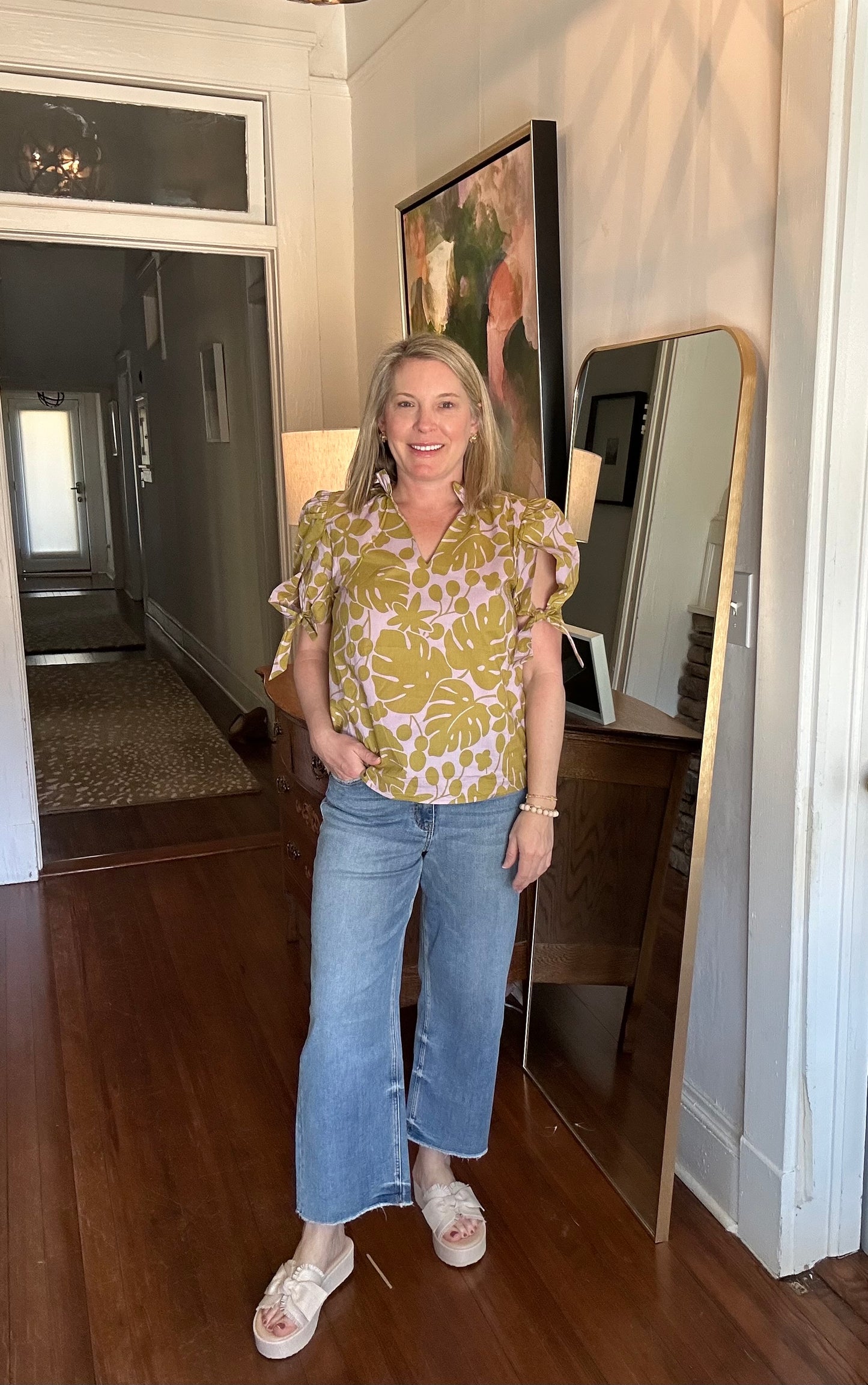 Botanical print top, with short sleeves by THML