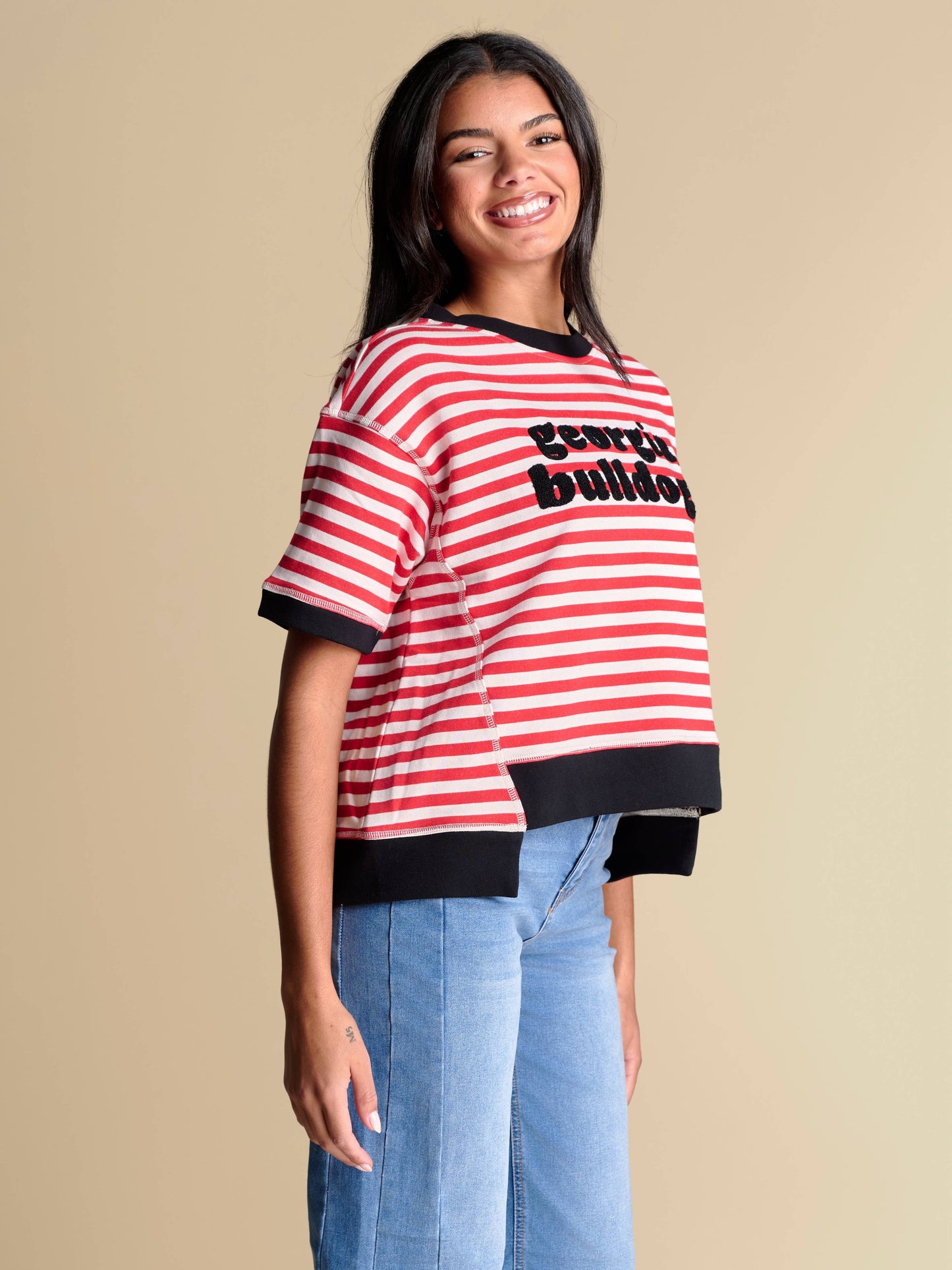 The Stripe Chenille Boxy Top | Georgia