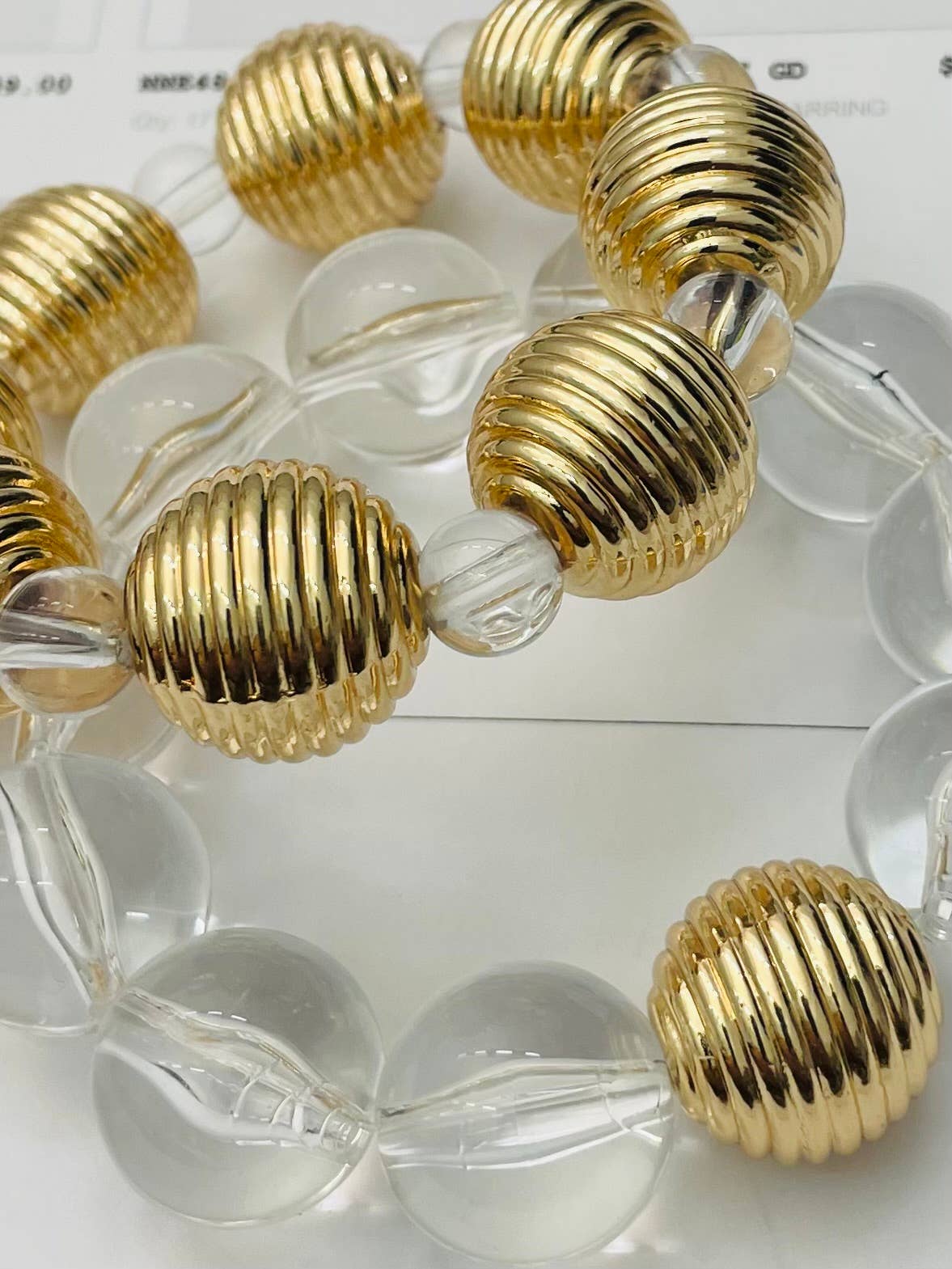 Ribbed Big Ball Bracelet (gold)